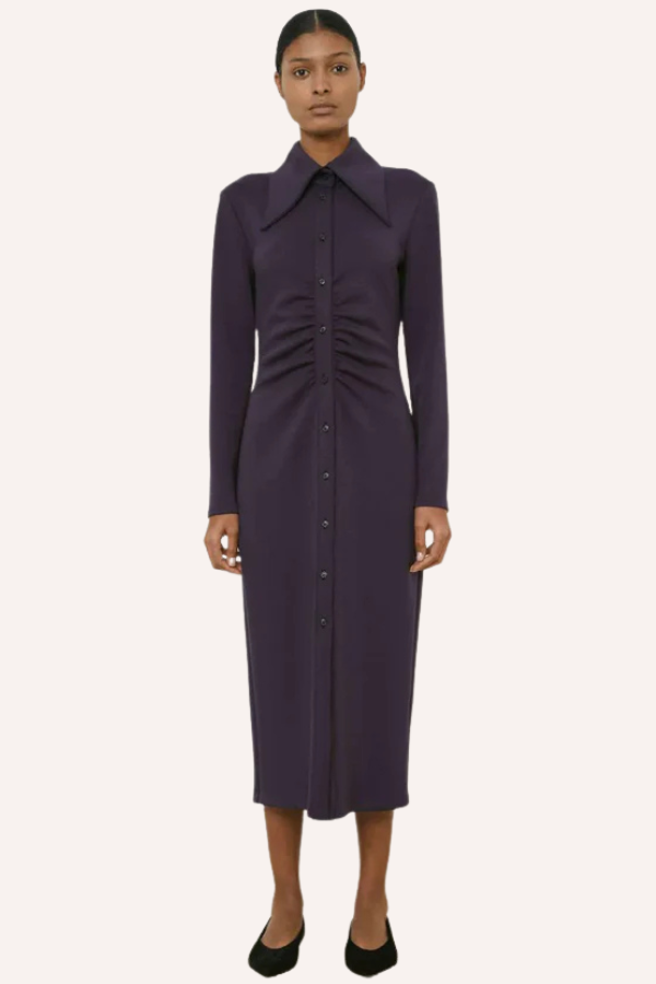 Robe mi longue bleu marine