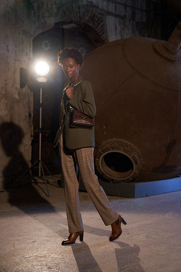 Pantalon à carreaux marron  Matty