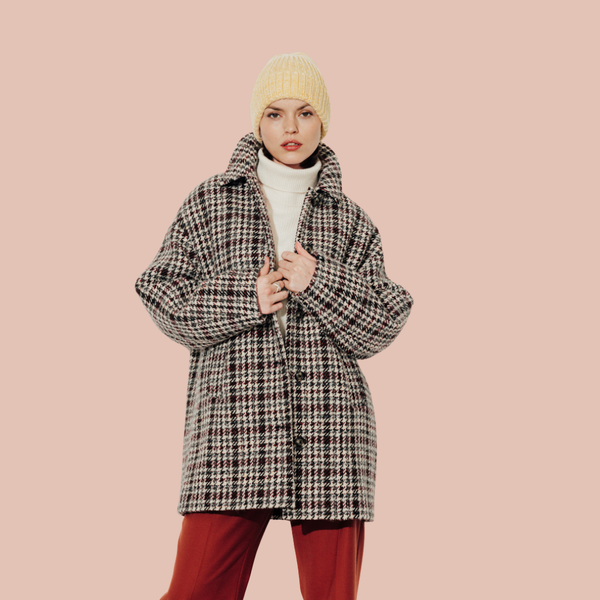 Manteau oversize à carreaux en laine – Trench & Coat