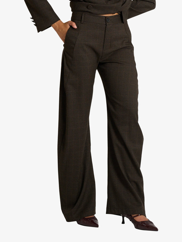 Pantalon à carreaux marron – VICOLO